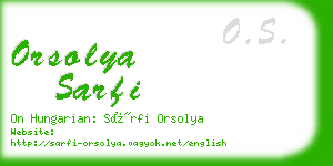 orsolya sarfi business card